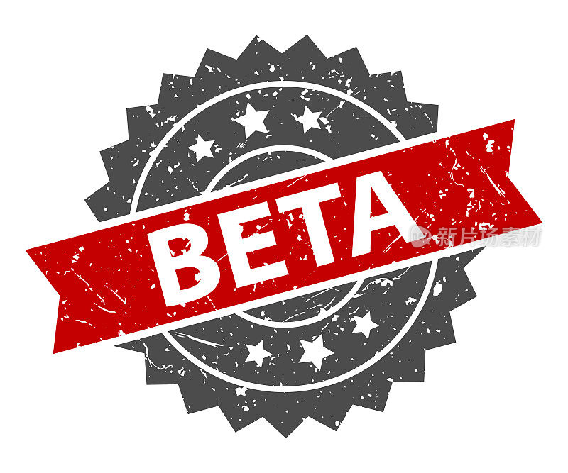 Beta -印章，印记，印章模板。难看的东西效果。向量股票插图